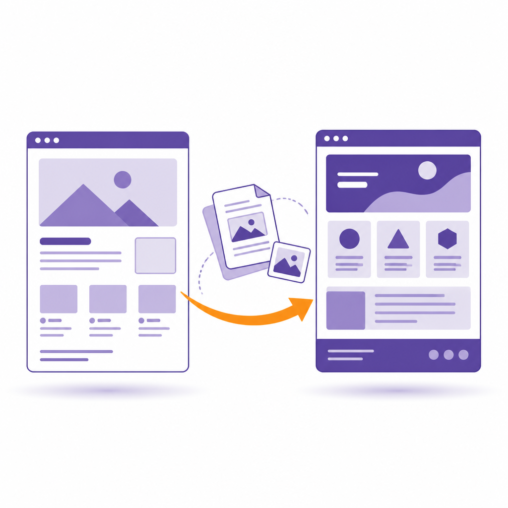 Иллюстрация к статье о переезде сайта на другую CMS