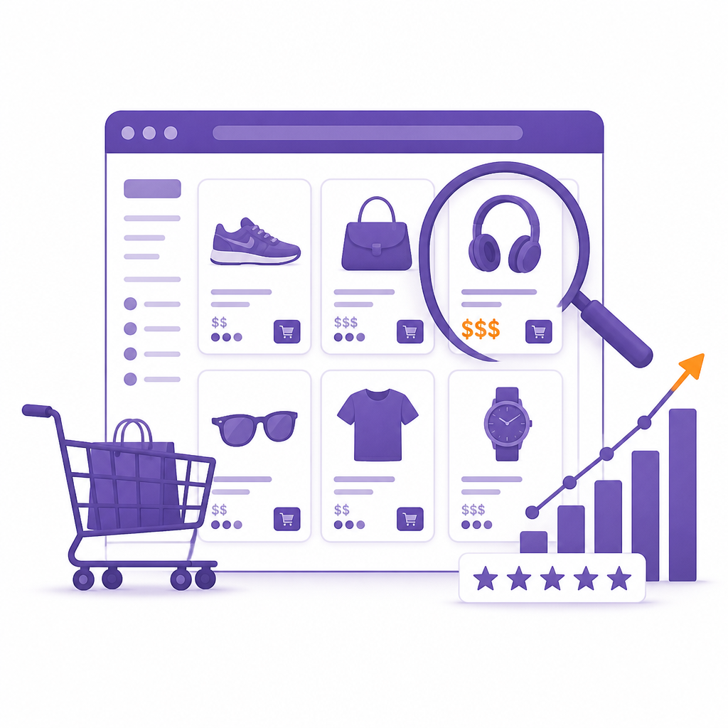 Иллюстрация к статье о SEO для интернет-магазинов