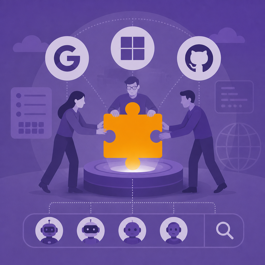 Иллюстрация к новости: Google, Microsoft и GitHub создают единый стандарт для поиска AI-агентов