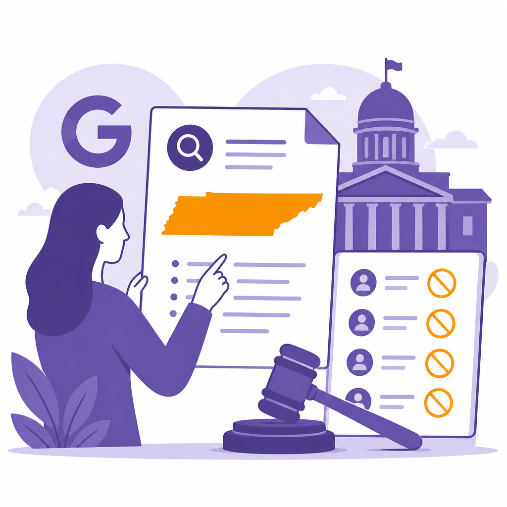 Иллюстрация к новости: Google опубликовал руководство по новому закону Теннесси о "чёрных списках" в поиске