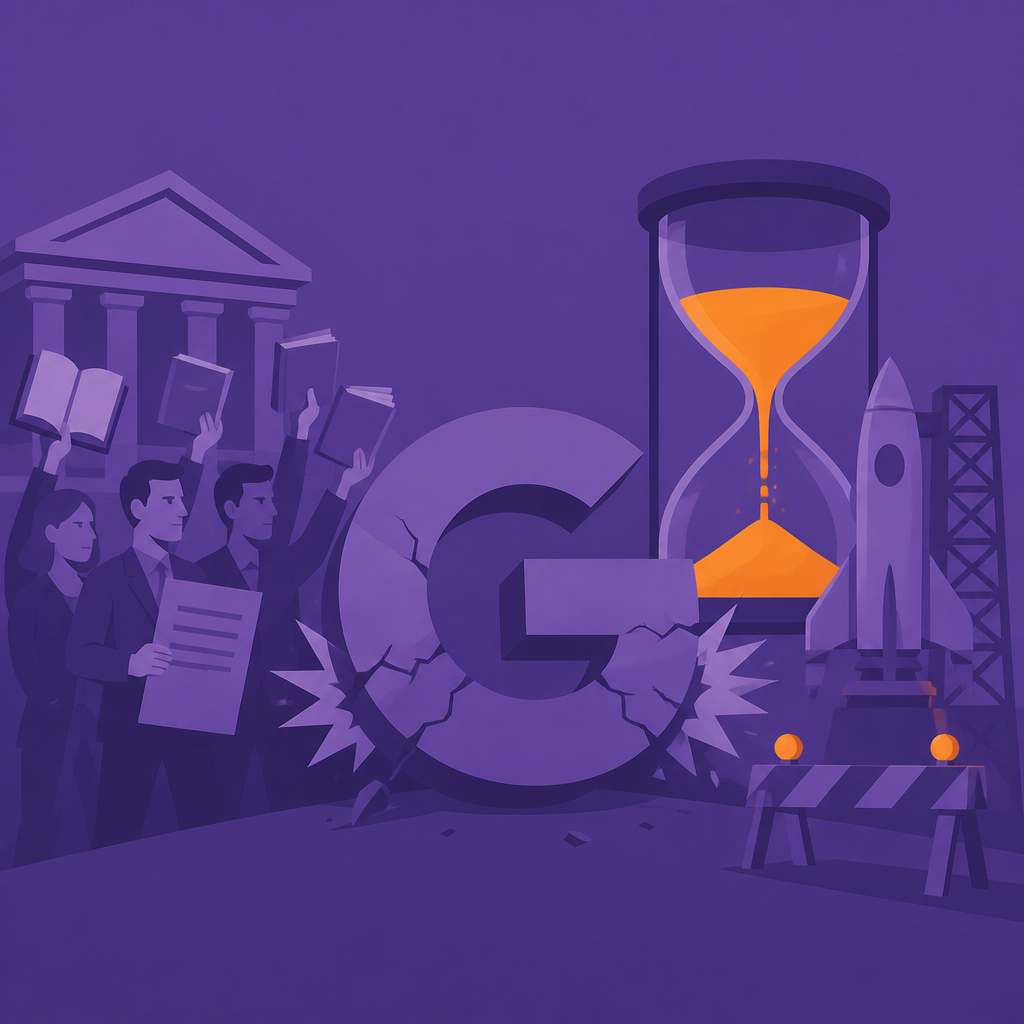 Иллюстрация к новости: Google под двойным ударом: коллективный иск издателей и задержка Gemini 3.5 Pro