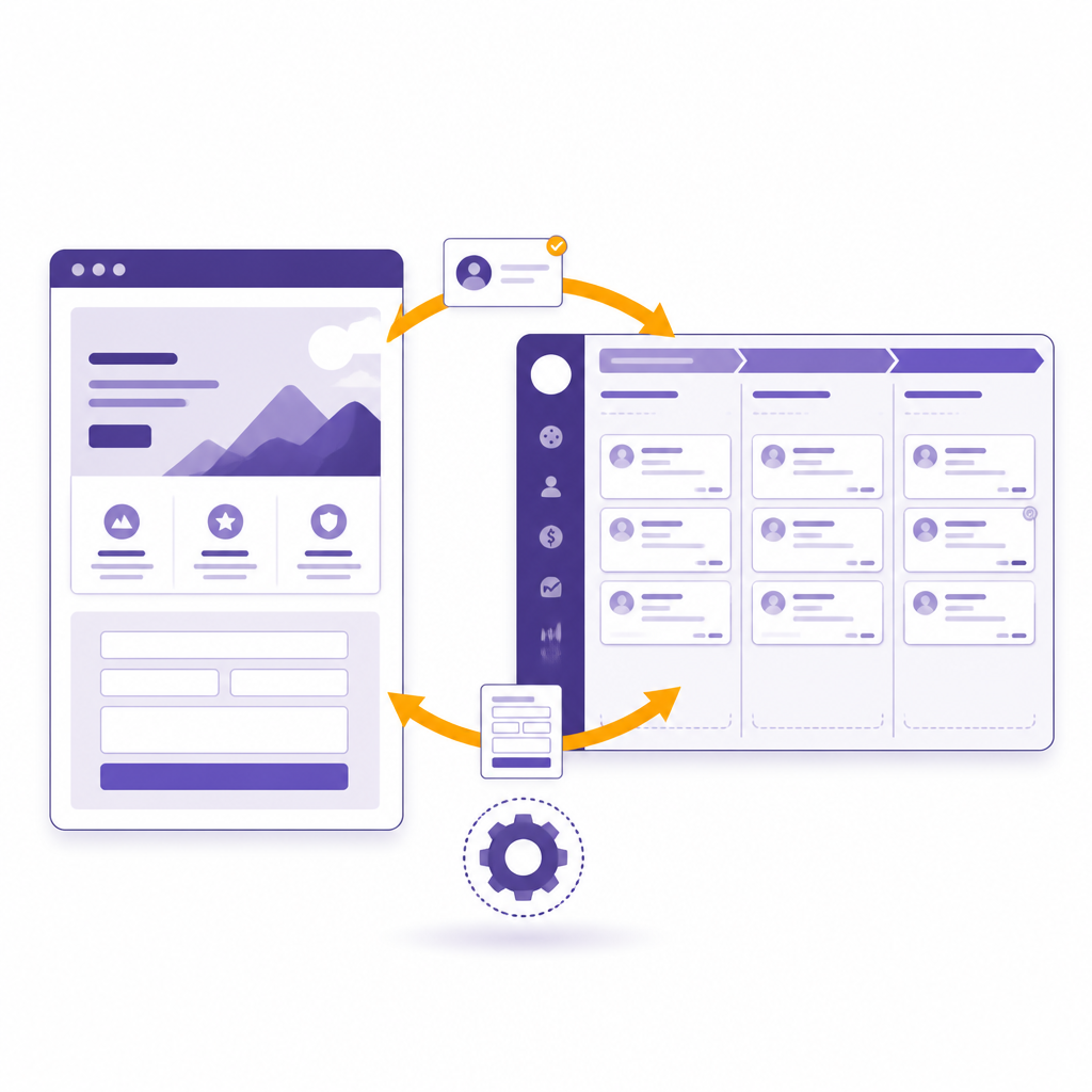 Иллюстрация к статье об интеграции сайта с amoCRM