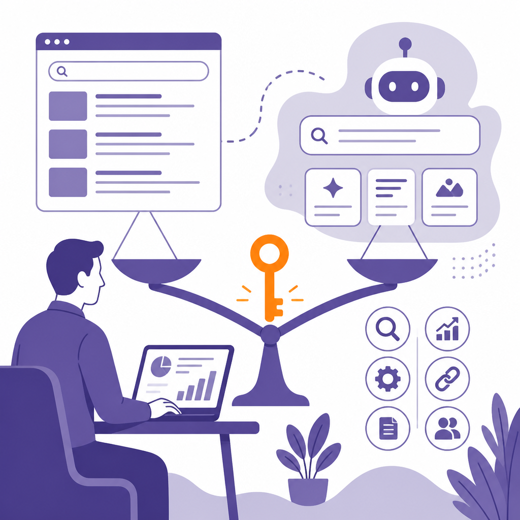 Иллюстрация к новости: AI-поиск не меняет SEO: почему профессионалы не должны переучиваться