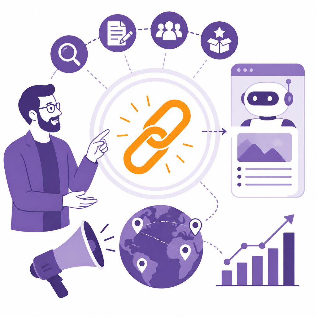Иллюстрация к новости: Как заработать 1000+ ссылок и попасть в AI Overviews: система цифрового PR от Кевина Роу