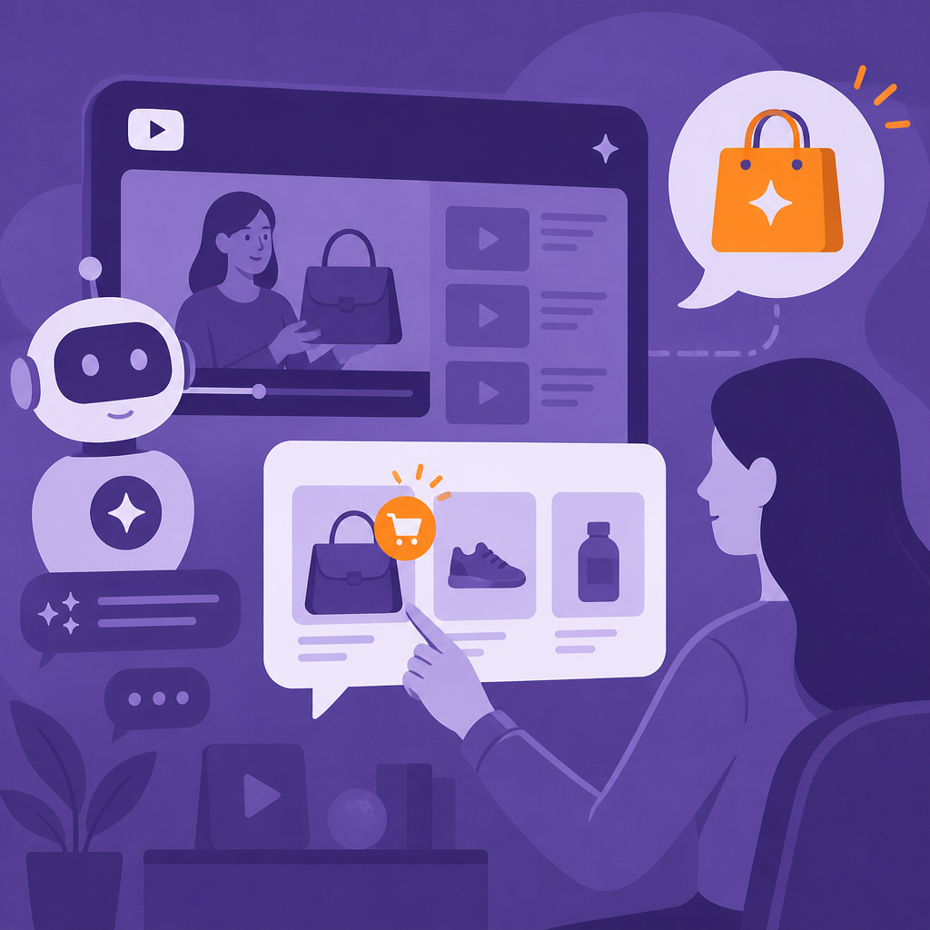 Иллюстрация к новости: YouTube усиливает шоппинг-функции в AI-чате Ask YouTube